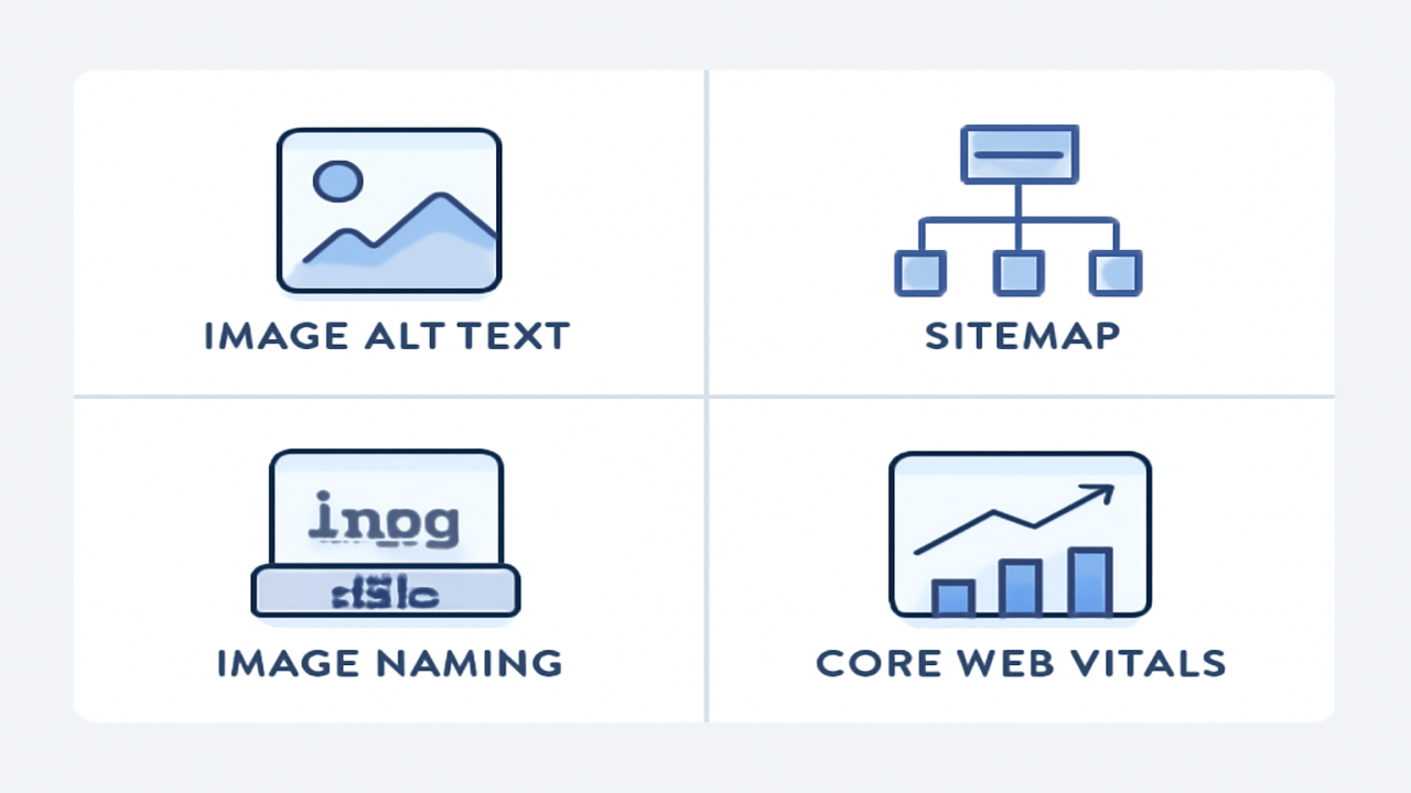 SEO per immagini: alt text, naming, sitemap e impatto sui Core Web Vitals